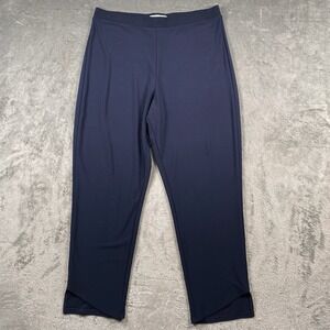 Sympli Pants Womens Sz 12 Blue Veer Angle Hem Pull On Jersey Knit Capsule Narrow